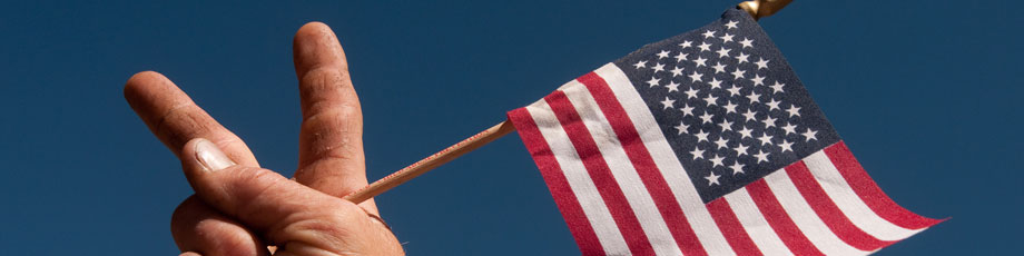 American Flag Waving on the Fourth of July