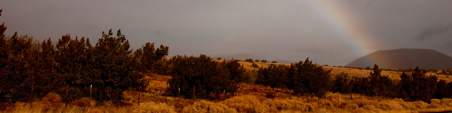 Rainbow over the hills of Northern Arizona